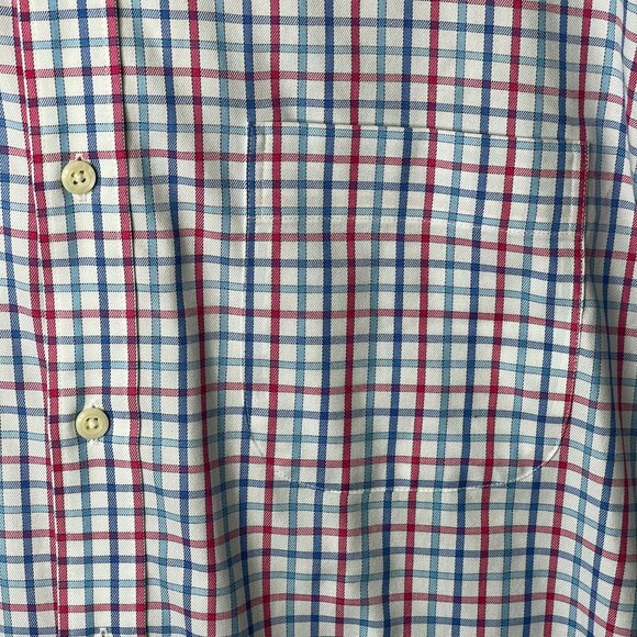 Petter Millar Men's Pink Blue Nono Luxe Easycare Plaid 100% Cotton Shirt Size L - Picture 3 of 9